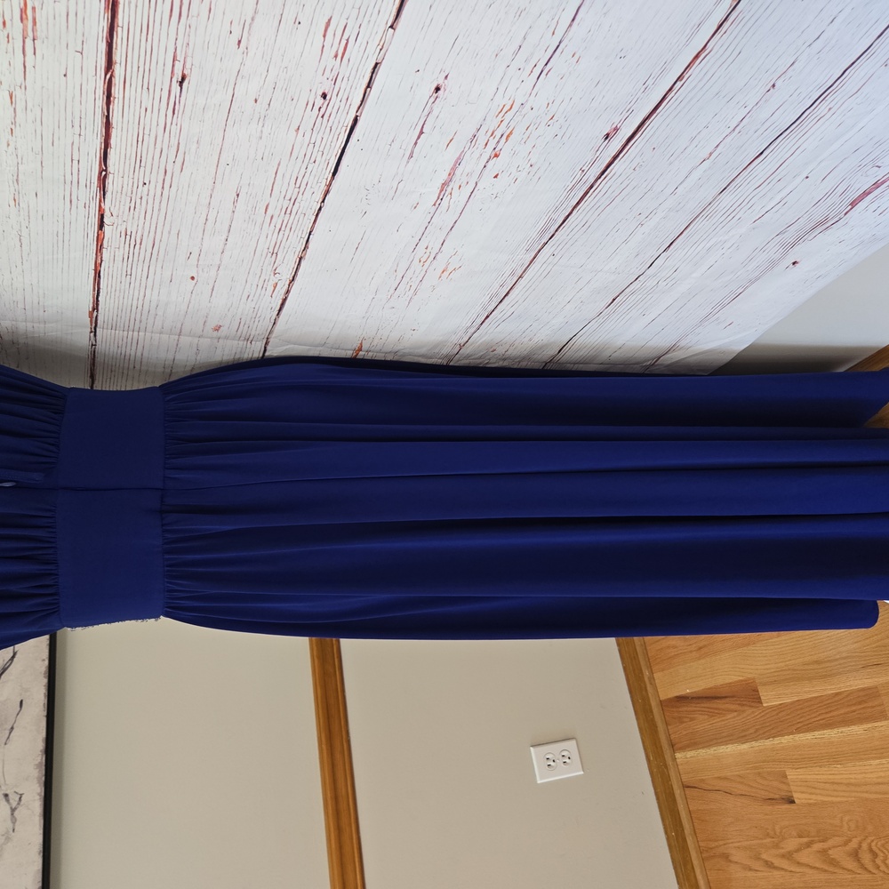 R & M Richards Long Halter Dress With Rhinetone Waistline Size 10 - Picture 12 of 17